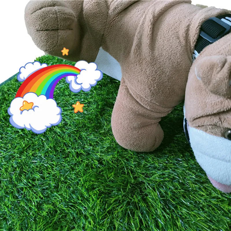 Green dog grass pee mat with realistic texture for indoor outdoor pet training