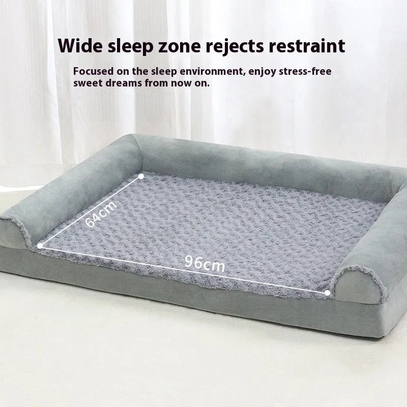 Grey soft-sided dog kennel with a plush fleece liner for a medium or large breed dog.