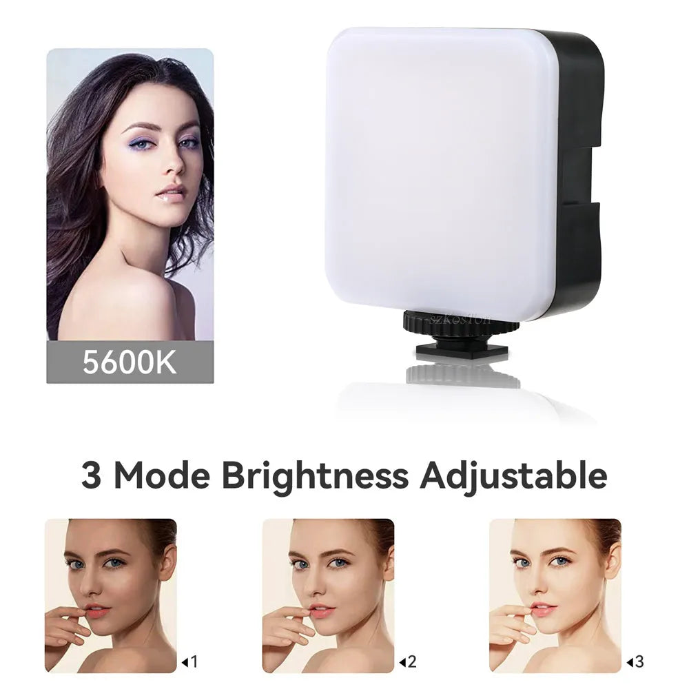 LED Mini Square Outdoor Pocket Light Tripod with adjustable flash and compact 7.3cm design