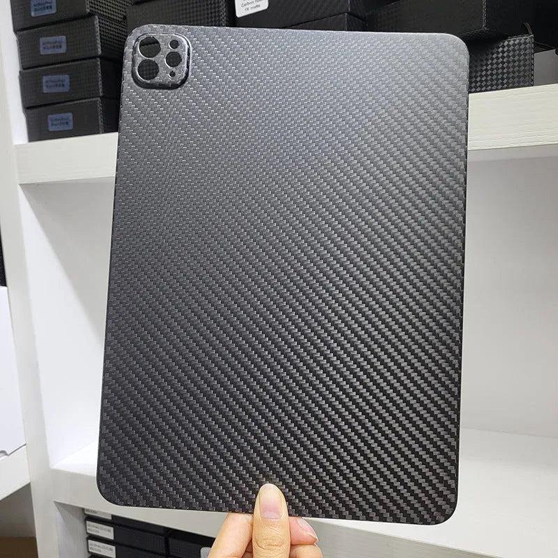 Real carbon fibre flat protective cover for Apple iPad Pro 11 in a choice of matte or forged finishes.