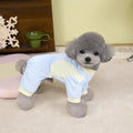 Ice silk mesh polyester pet sun protection suit in blue, pink, or purple, one-piece pet clothing sizes S-XXL
