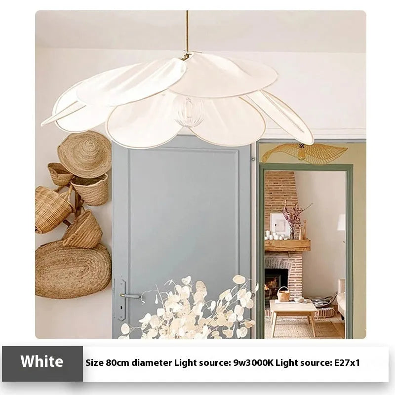 Bohemian style cloth hanging lamp chandelier in a choice of colours and diameters.