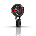 120W LED motorcycle spotlight, aluminium alloy, 64.5 x 22 x 22 mm, 8000lm, 7500K, universal 9-30V, blue red white yellow light