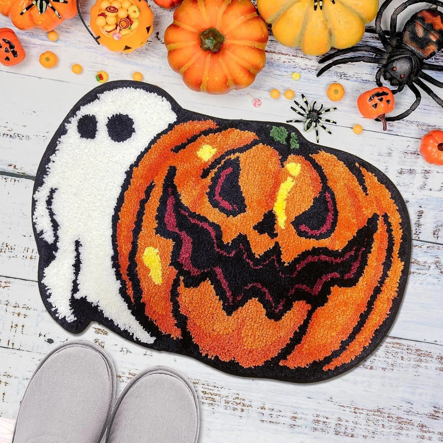 Cartoon non-slip absorbent bathroom mat in polyester fibre, anti-fouling, available in 40x60cm size