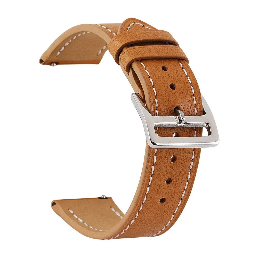 Genuine leather watch strap single ring first layer cowhide 22mm width black colour