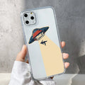 UFO astronaut transparent soft TPU phone case for Apple iPhone, all-wrapped anti-fall cover with clear astronaut design