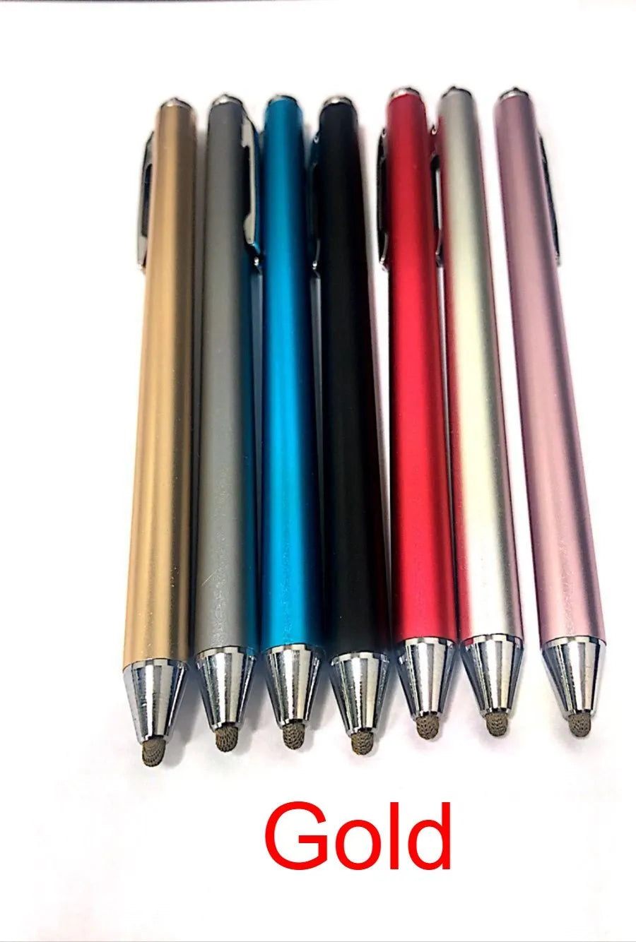 Black metal stylus with a fine 1.4mm tip for precise drawing on a smartphone screen.