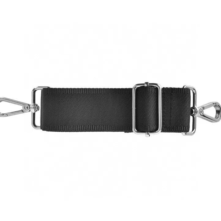 Black Oxford cloth laptop handbag showing multiple pockets and a lock, suitable for a 15.6-inch device.