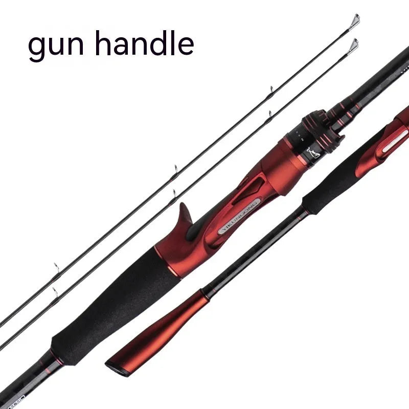 Carbon ultralight fishing rod shown in straight handle and pikestaff styles, lengths 210cm and 240cm.