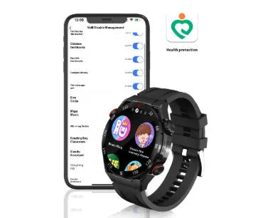 WS10 smart watch with black strap and AMOLED screen showing heart rate monitoring interface