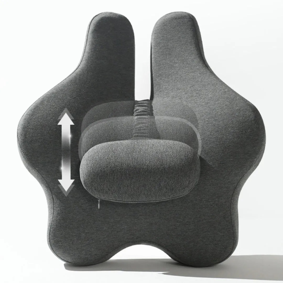 Memory foam car seat cushion for lumbar support in black colour measuring 50x47x9cm