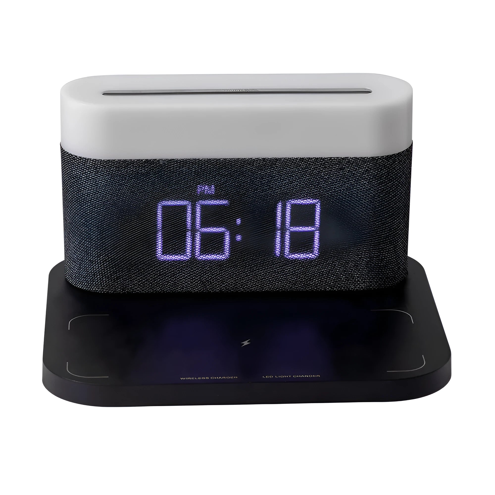 Wireless charging desktop clock night light table lamp in modern minimalist design