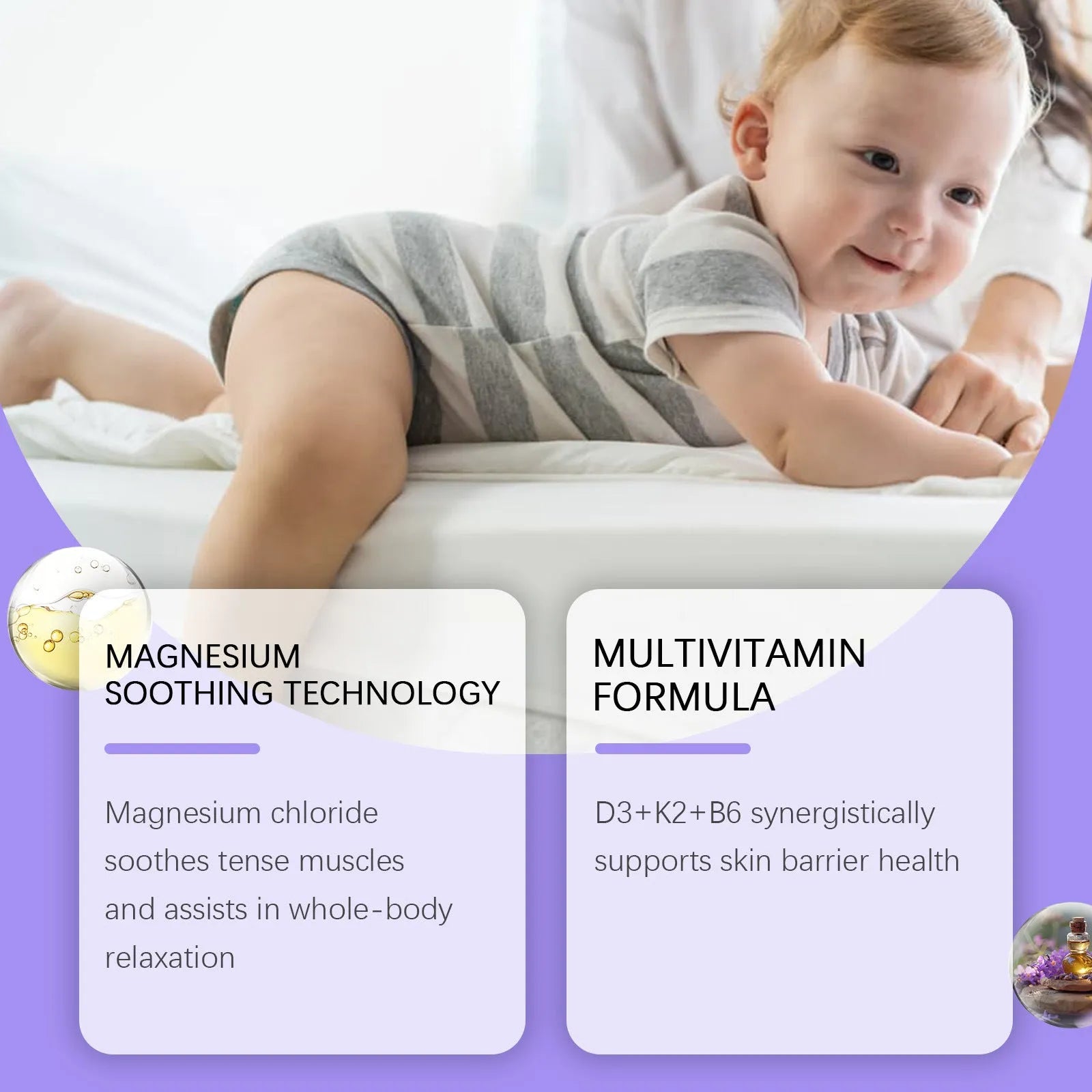 114g jar of lavender-scented 4-in-1 magnesium cream for kids with vitamins
