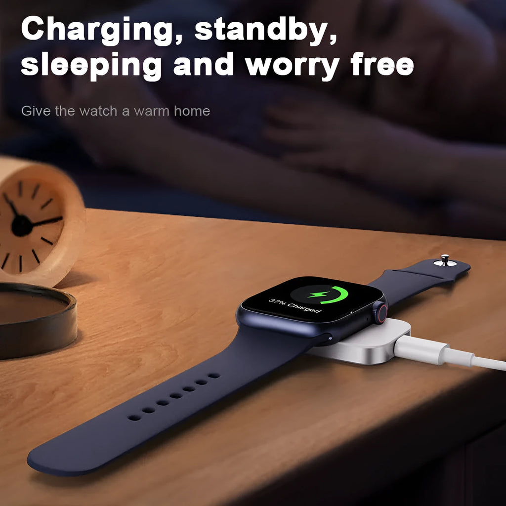 Black and white three-in-one magnetic wireless charger showing compact foldable design
