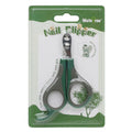 Plastic dog nail clipper with round hole design, 10.5 x 6.9 x 0.9 cm, in Sweet Peach Pink, Haze Blue, or Olive Green