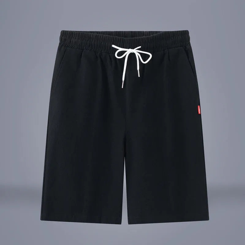 Chinese style solid colour cropped summer pants on a hanger.