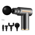 Electric muscle massage gun with 4 heads and LCD display in 720 black colour