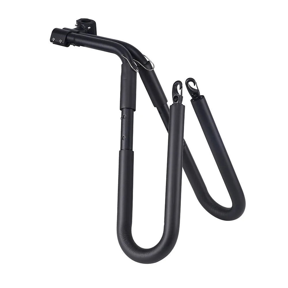 Black aluminium wall hanger bracket for one surfboard or bicycle, single alloy frame, 1.45kg stated weight