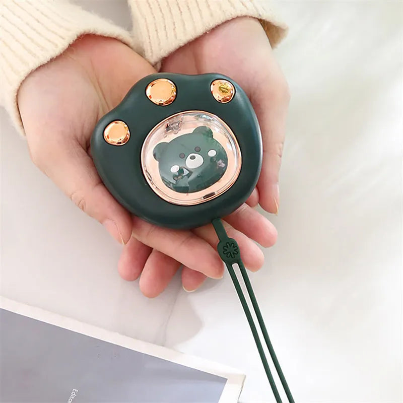 Mini USB rechargeable cat paw electric hand warmer in pink with two temperature settings