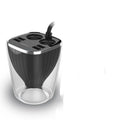 Black ABS mobile phone car charger with Bluetooth and USB port for cigarette lighter socket, 72x62x95mm