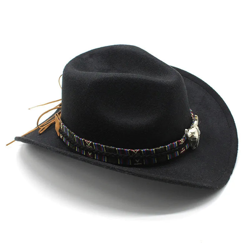 Western cowboy hat with bell crown in polyester, shown in army green colour, on a neutral background.