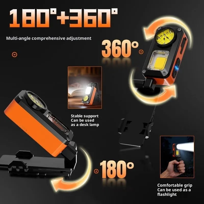 Waterproof rechargeable multi-functional sensor headlight for outdoor activities on a person's head