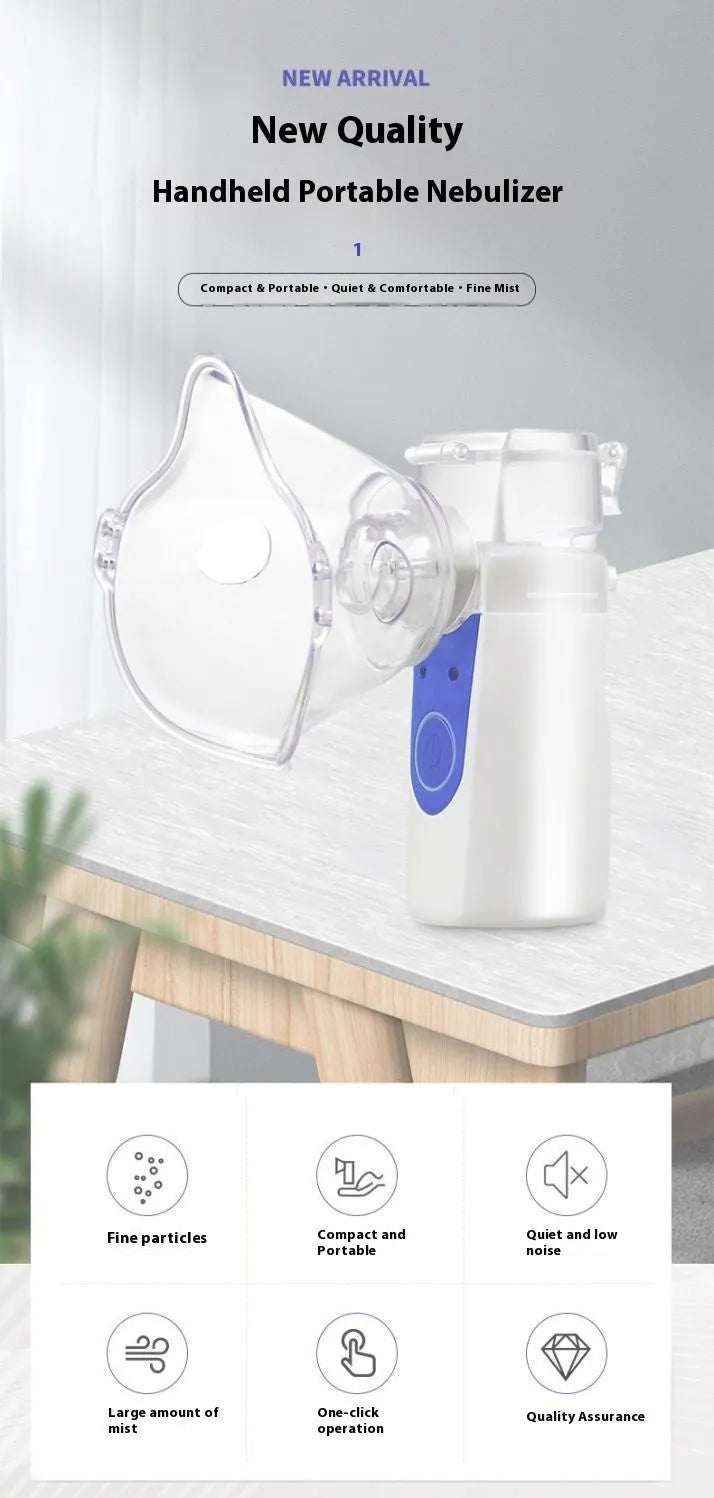 USB handheld plastic nebuliser spray machine with columnar design for household drug atomisation and humidification