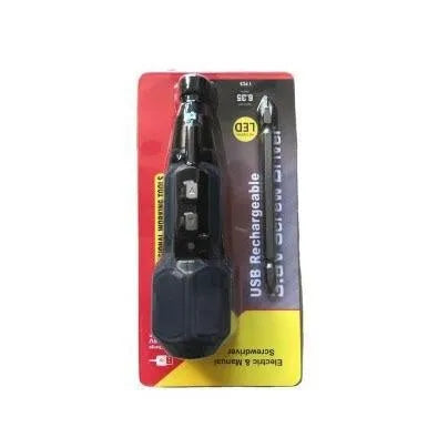 Alloy steel straight handle electric screwdriver in black or blue colour.