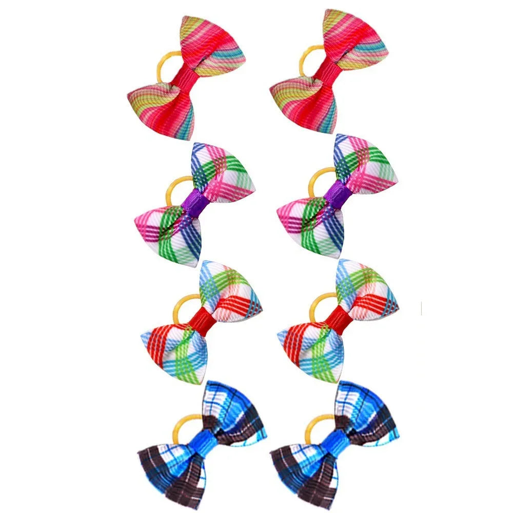 Pet head plaid bow cloth decoration in British style for cats and dogs