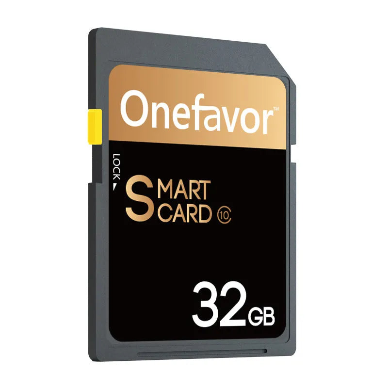 SD to PCMCIA adapter card with stainless steel housing next to a 32GB SDHC card for Mercedes-Benz vehicles