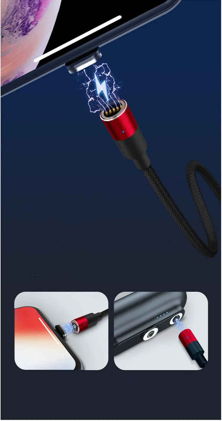 Smart magnetic mini power bank in black, 2600mAh, with magnetic data cable and compact plastic shell