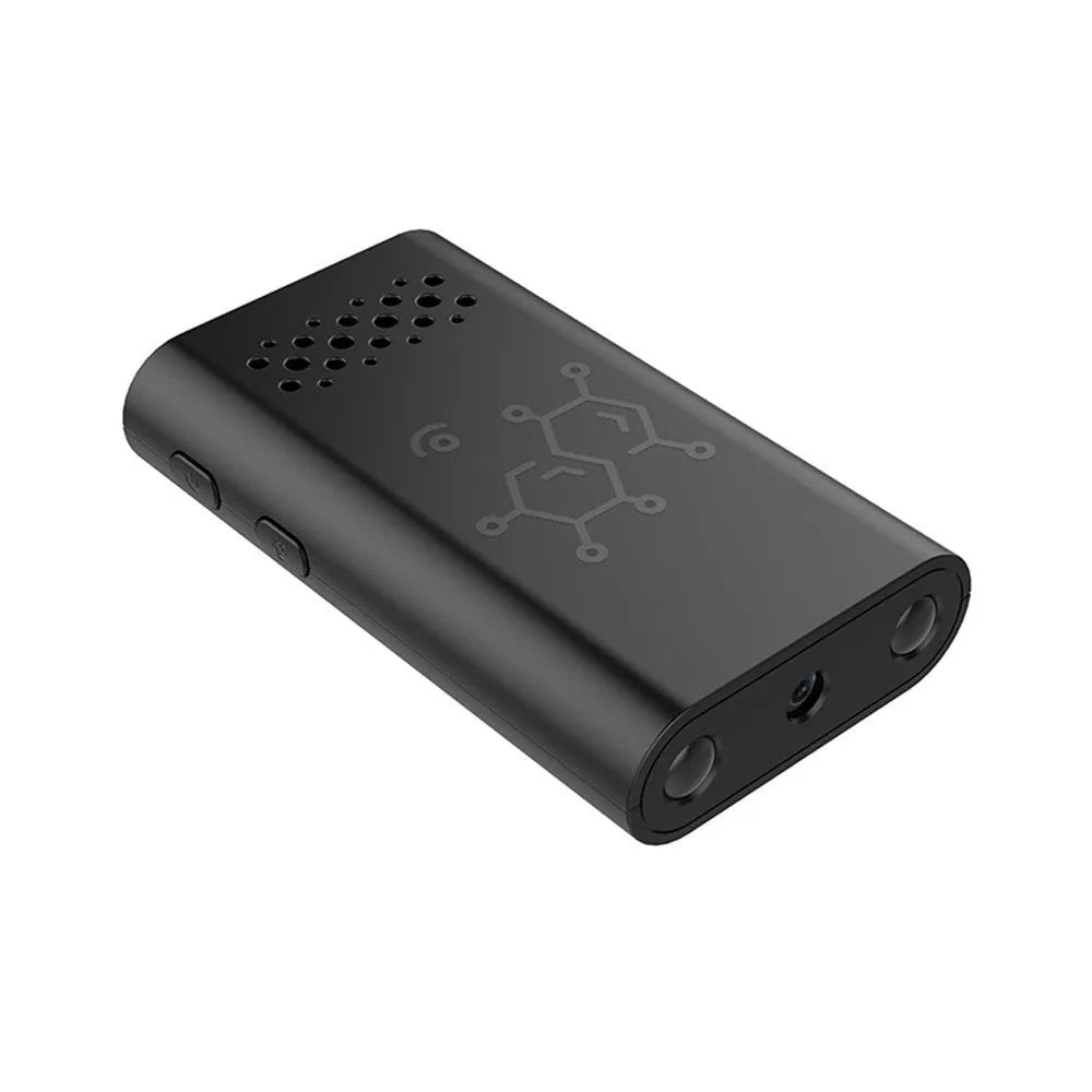 Black smart security camera with WiFi connectivity for indoor home monitoring and baby care
