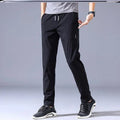 Men's loose straight drawstring sweatpants in khaki, summer casual thin trousers Korean version