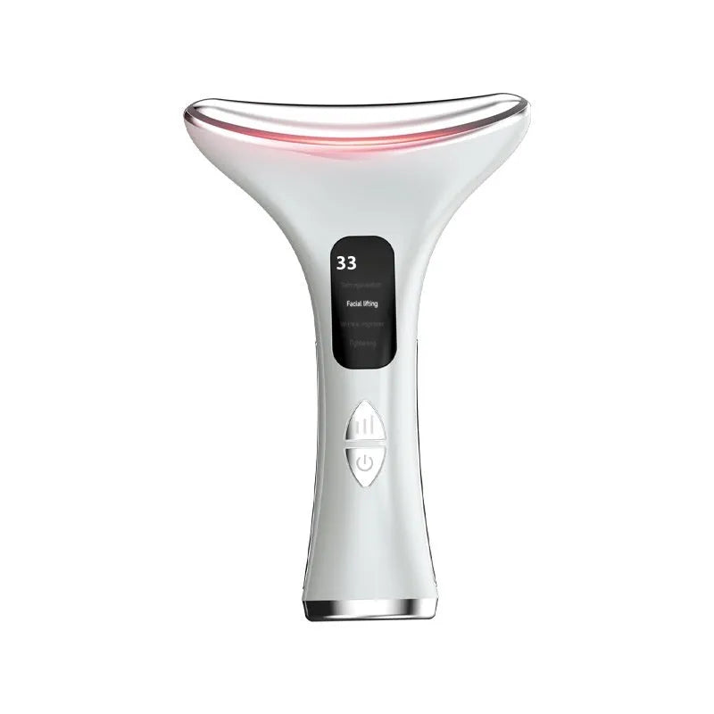 Handheld dual-purpose lifting and tightening color light neck beauty instrument with vibration massage in black