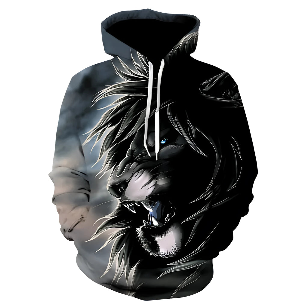Animal 3D digital print polyester hoodie in sizes XXS to 6XL with colour options WS231 to WS246