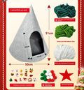 Grey handmade felt cone cat house with enclosed tent design for indoor cats