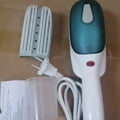 Handheld garment steamer with ABS lining, single gear control, and EU/US plug options for portable wrinkle removal.