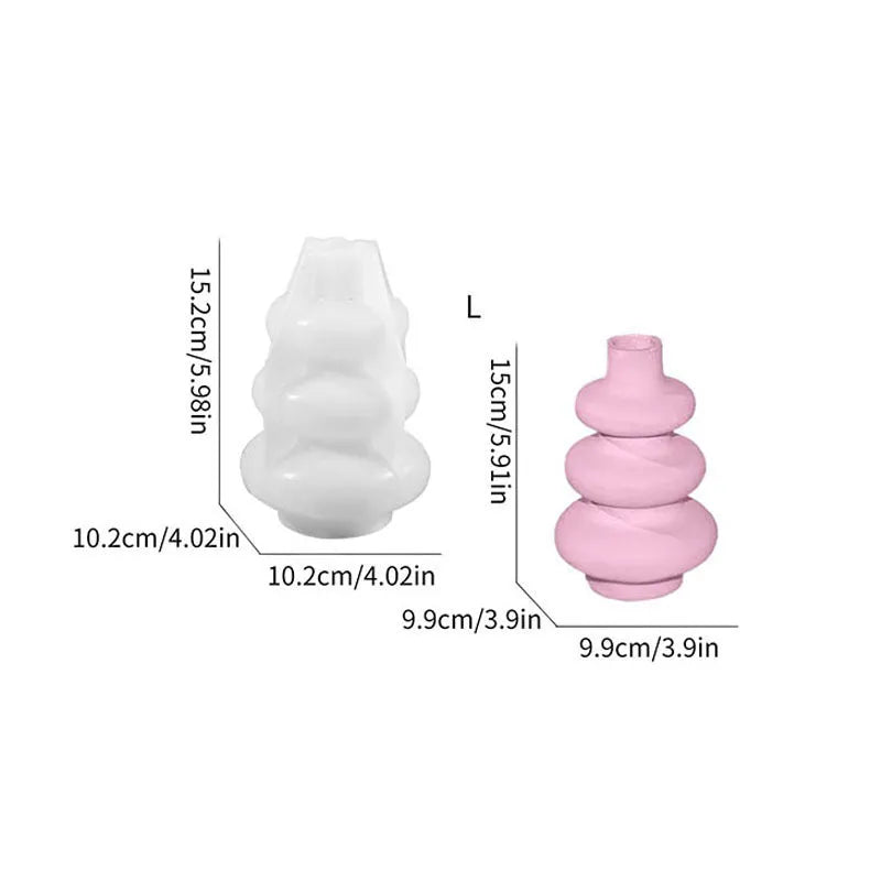 Three layer circle vase ornament silicone mould for baking and resin crafts