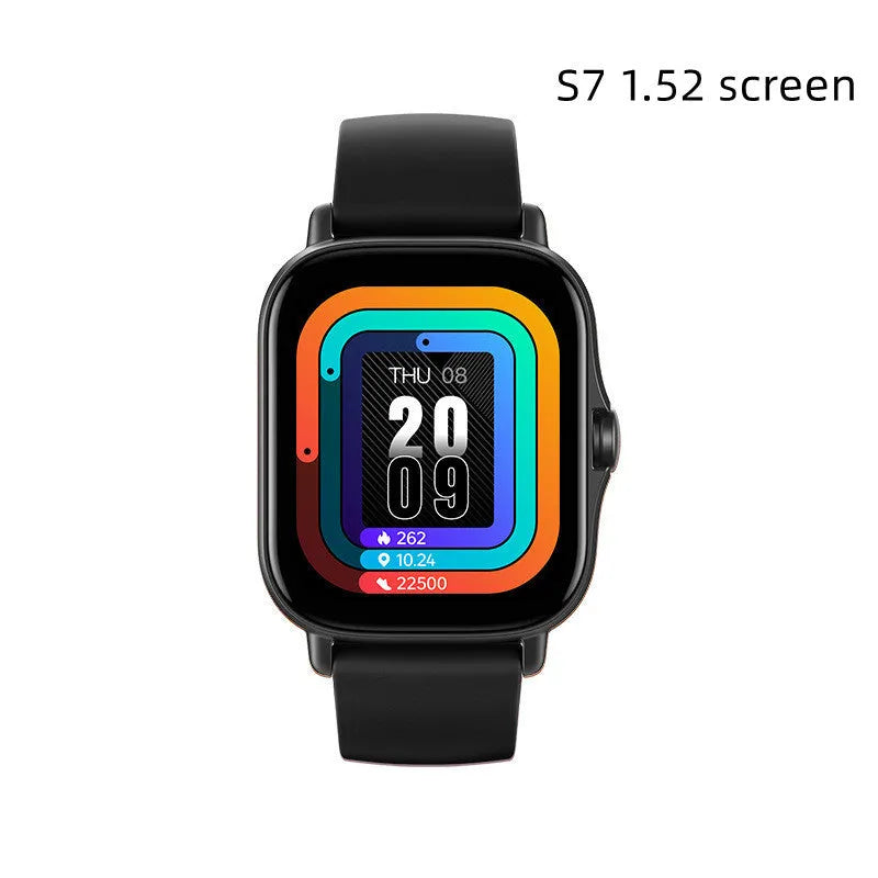 GT20 smart watch with black alloy case and silicone band showing heart rate monitoring display