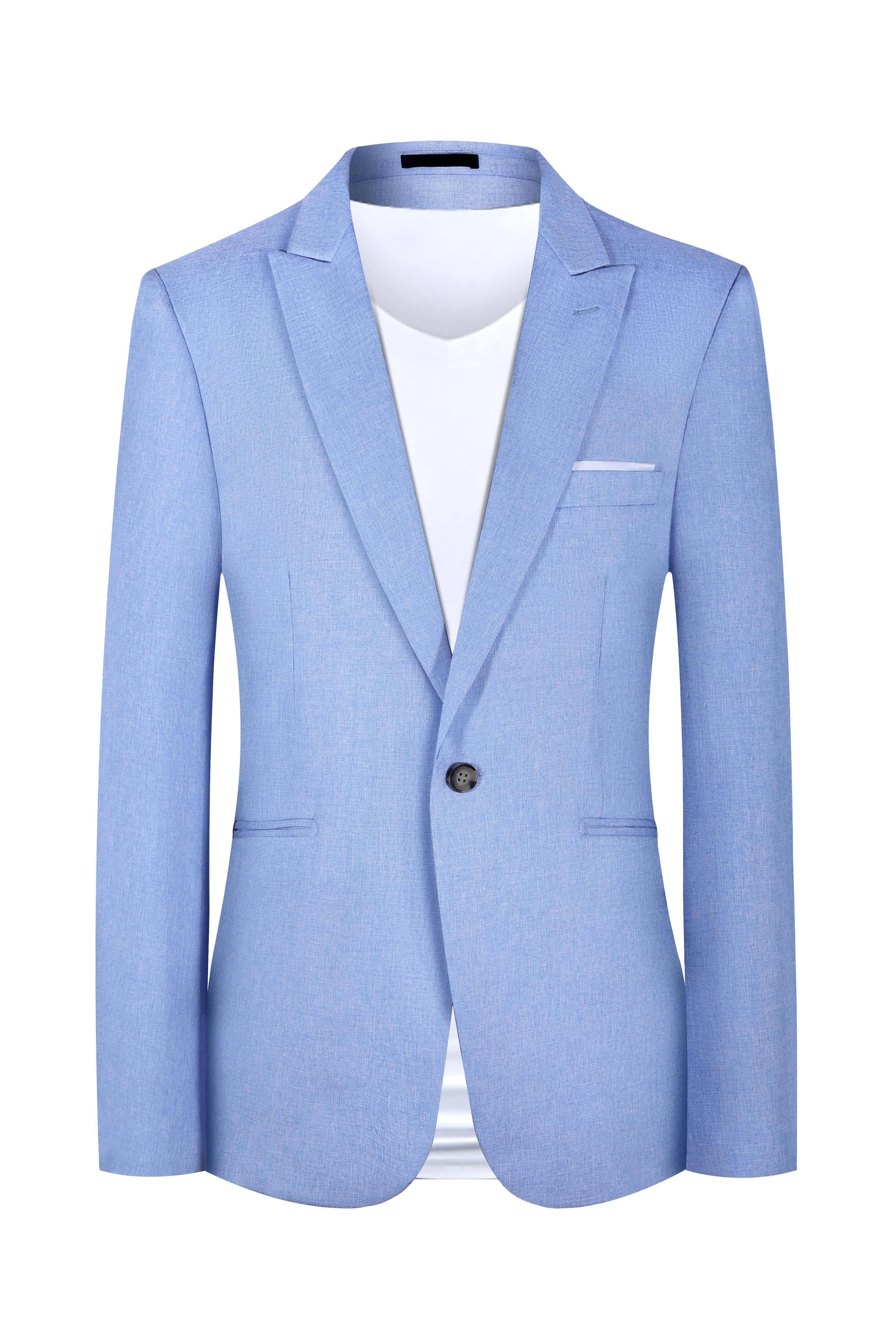 Men's casual Western-style suit in pink or light blue for spring and summer wear