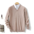 Men's loose fit solid colour winter knitted pullover sweater in standard wool with long sleeves, sizes M to 3XL