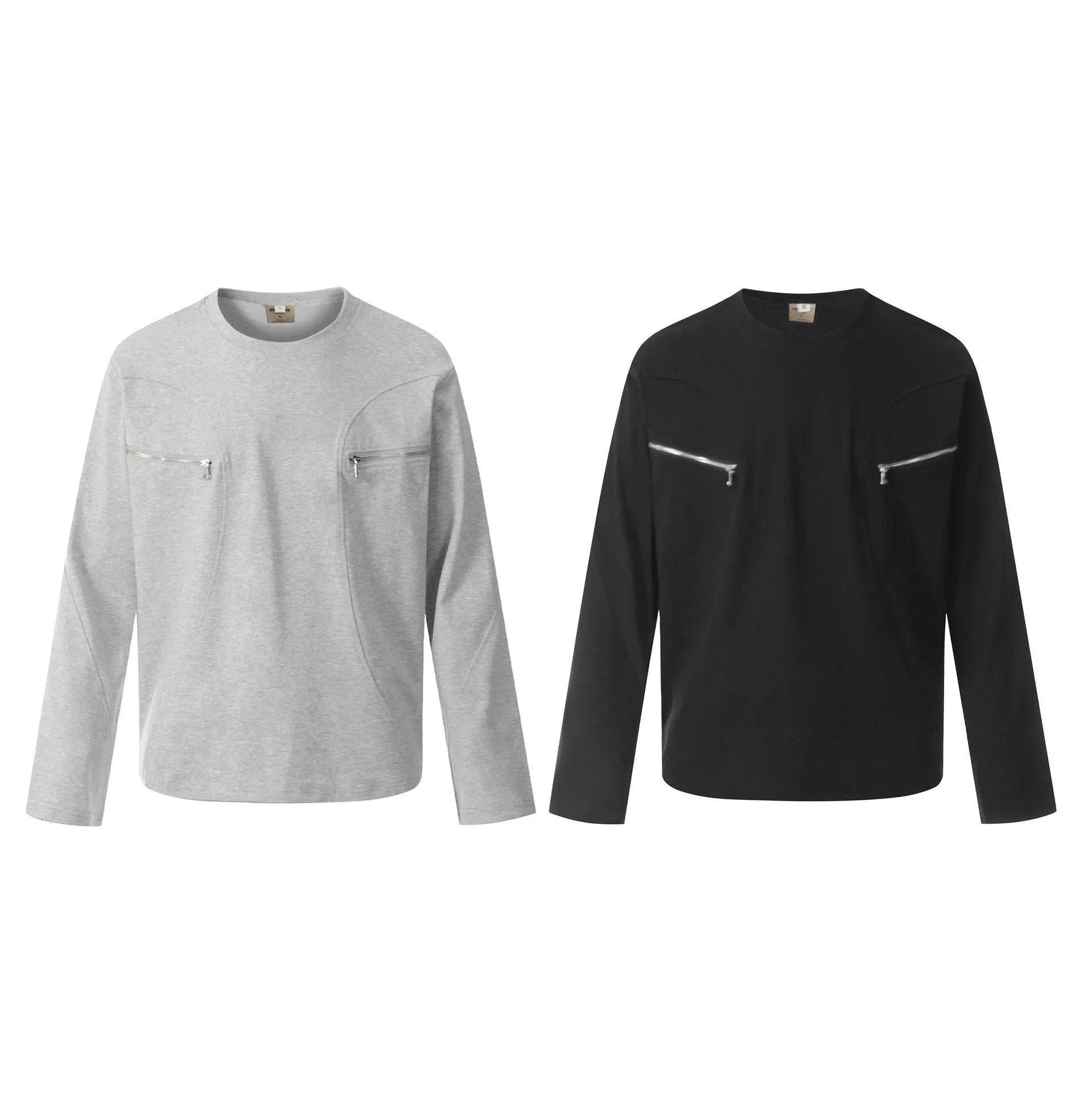Men's retro style cotton pullover with long sleeves in loose fit design