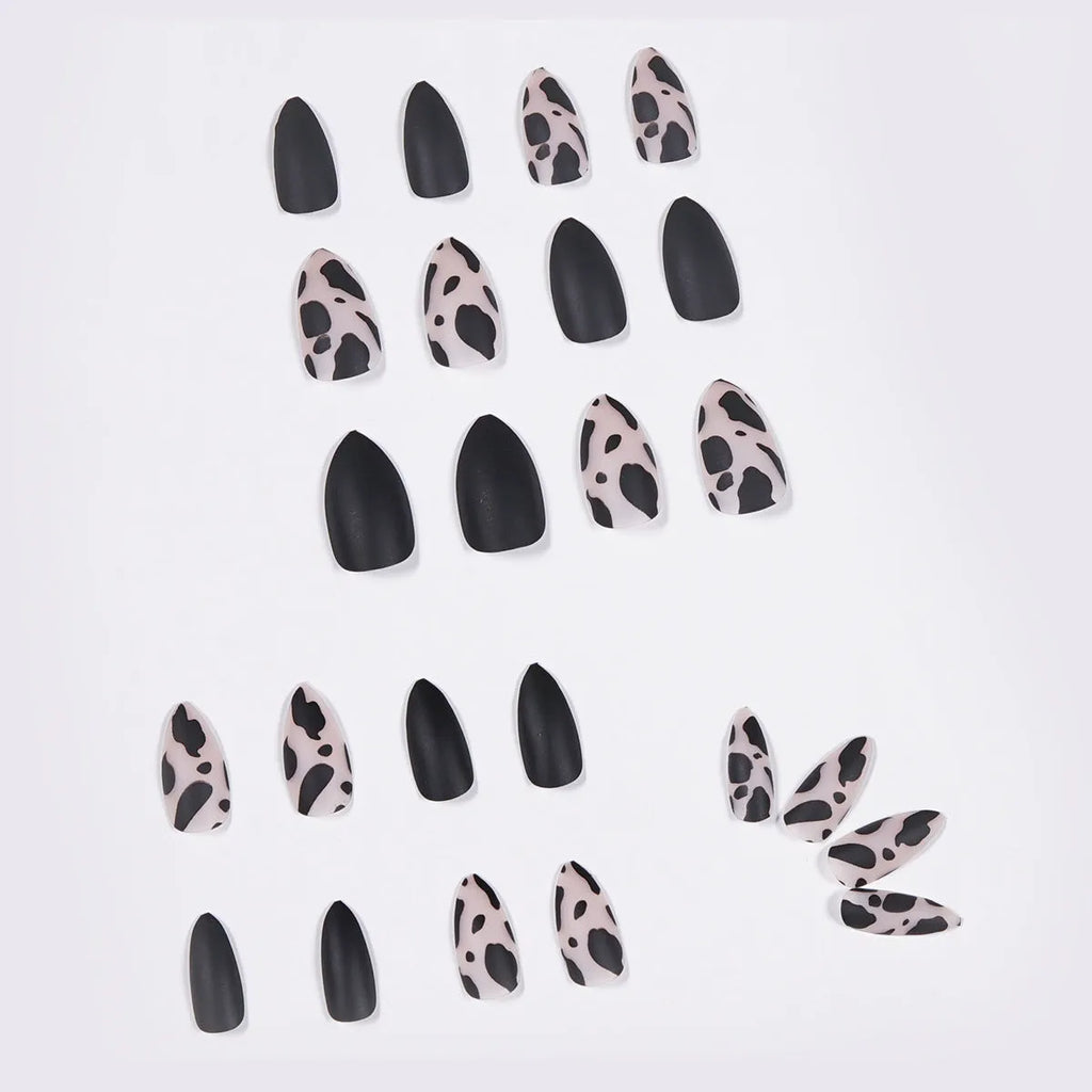 24 piece wearable fake nail patch set with glue, waterproof and detachable, Hot Girl style