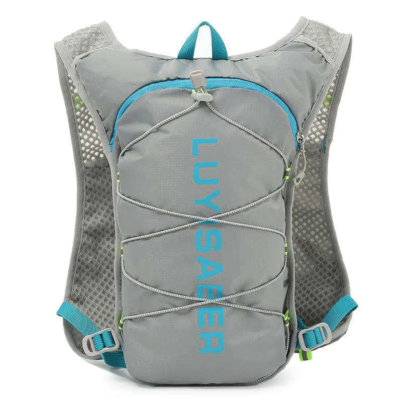 Multifunctional nylon running backpack with reflective elements in six colour options