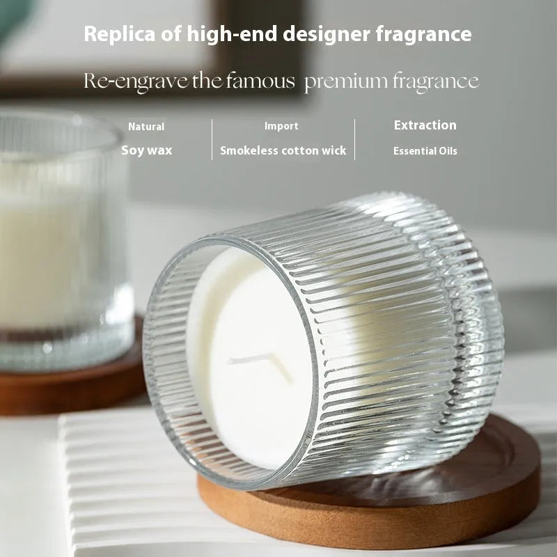Soy wax aromatherapy candle in rotating cup shape with six scent options