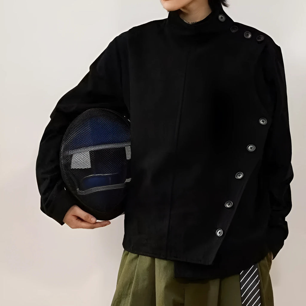 Men's solid colour casual jacket in black or apricot, cotton blend polyester, regular sleeve and regular length, sizes L to 4XL