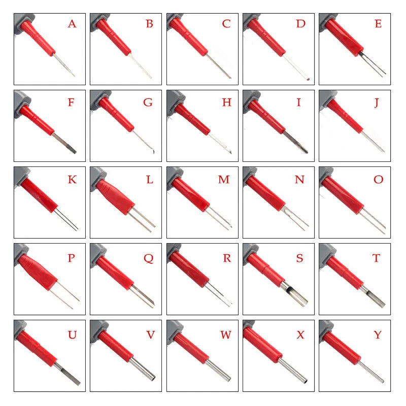 25-piece car terminal removal needle tool set for automotive electrical connector disassembly