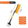 Yellow telescopic car snow brush and ice scraper with long handle for clearing vehicle roofs and windscreens