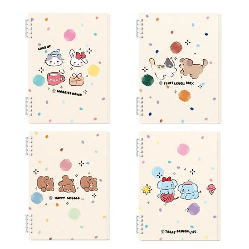 A5 thickened loose-leaf notebook with detachable coil, 60 sheets, 20.3x14.0 cm, cute cover style