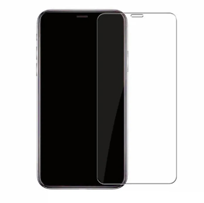 Tempered glass screen protector for iPhone models on a white background.